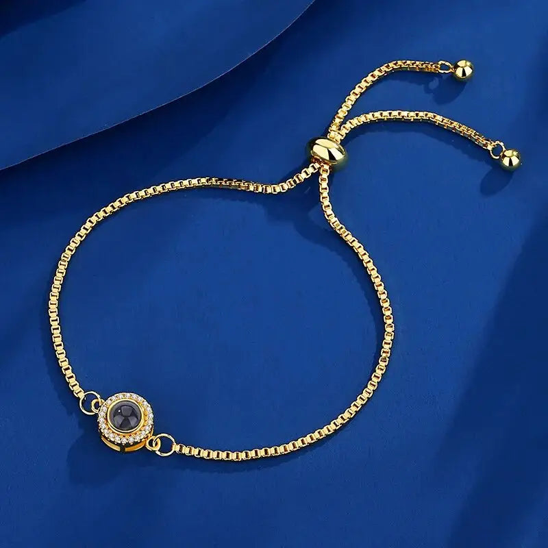 Bracelet en acier titane avec pierre noire - Elegant Acier Titane for Special Moments