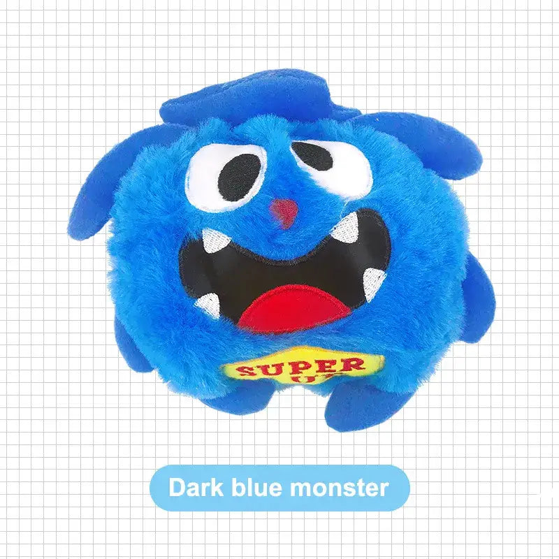 Jouet interactif à boule vibrante - Animal en peluche bleu avec nez rouge pour la stimulation cérébrale