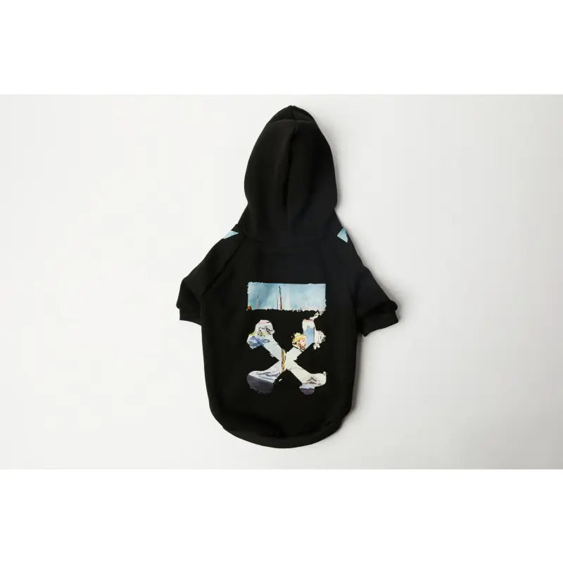 Pet & animals black hoodie with woman and man image - Pull pour chien : Chaud et élégant