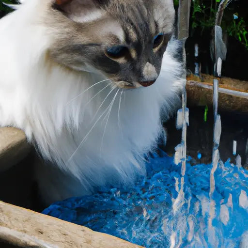 Chat lovant l’eau fraîche à lextérieur, astuce rafraîchissante pour votre chat !