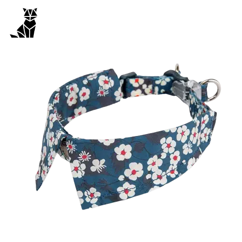 Collier pour chien bleu fleuri avec fleur blanche - Truelove chien bandana eco-responsable premium quality