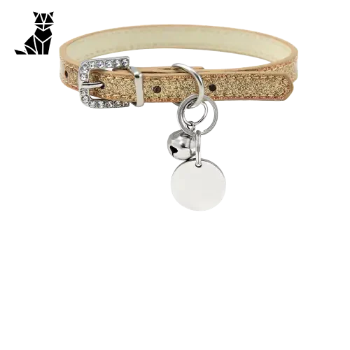 Collier pour chien en cuir blanc avec breloque argentée en ’Collier pour chat en cuir personnalisé par Animal Lovers’