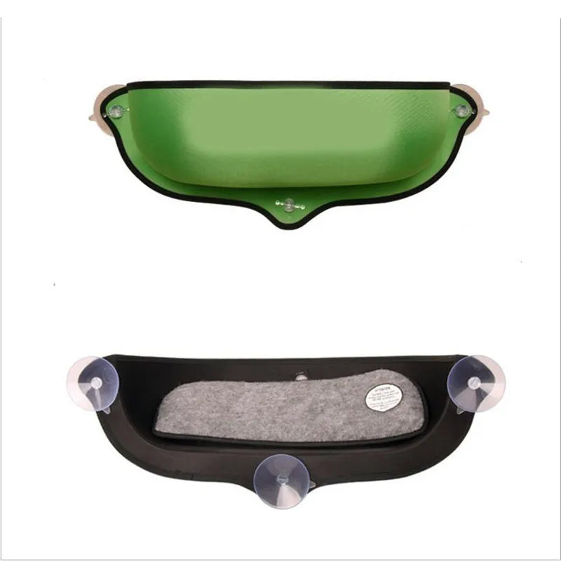 Cama de janela para gato - Pote de janela montado - Rede de gato - Tapete de gato - Poleiro de gato - Almofada suspensa - Prateleira de janela com ventosa para furão, chinchila
