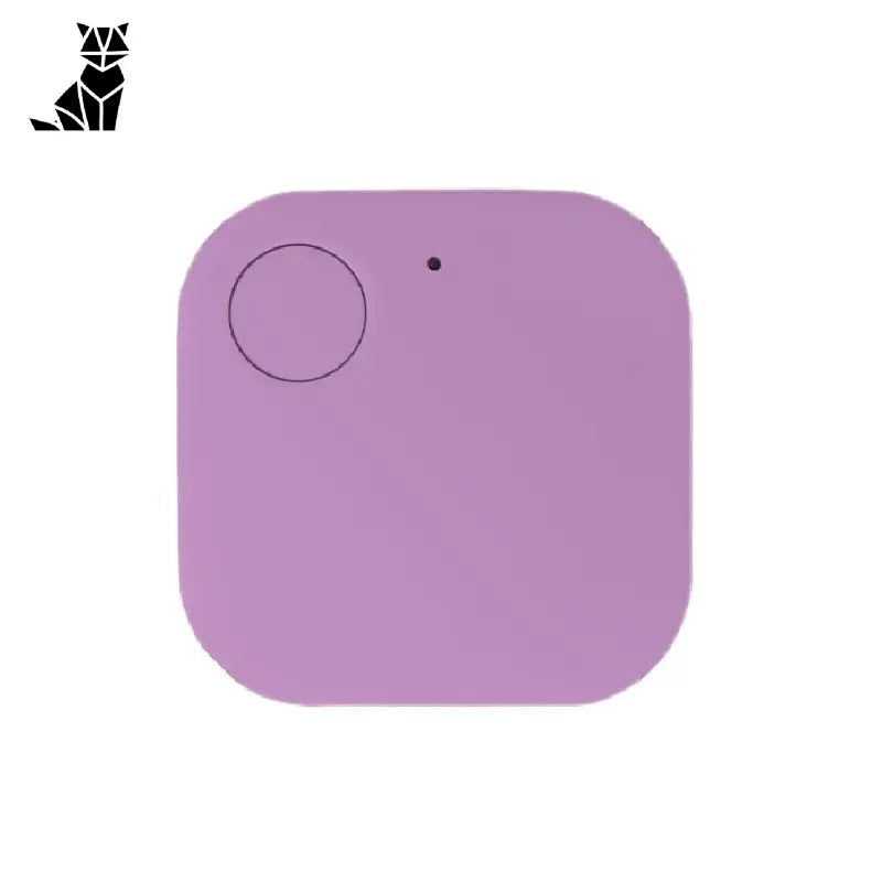 Localisateur d’animaux Bluetooth - Objet carré violet sur fond blanc, technologie de suivi en temps réel