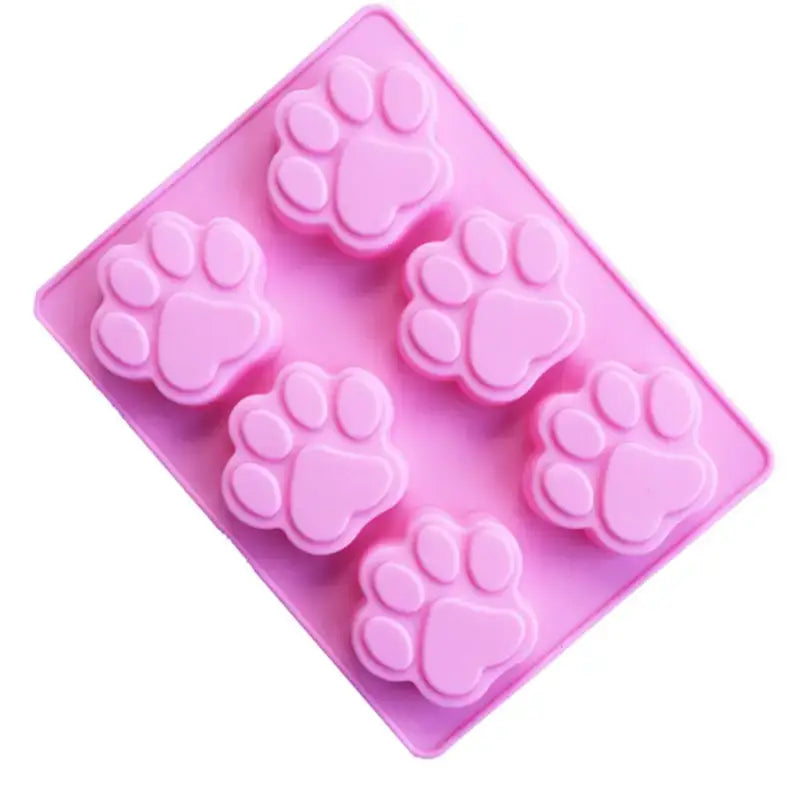 Moule En Silicone Pour Biscuits Et Chocolats En Forme De Patte De Chat - Rose