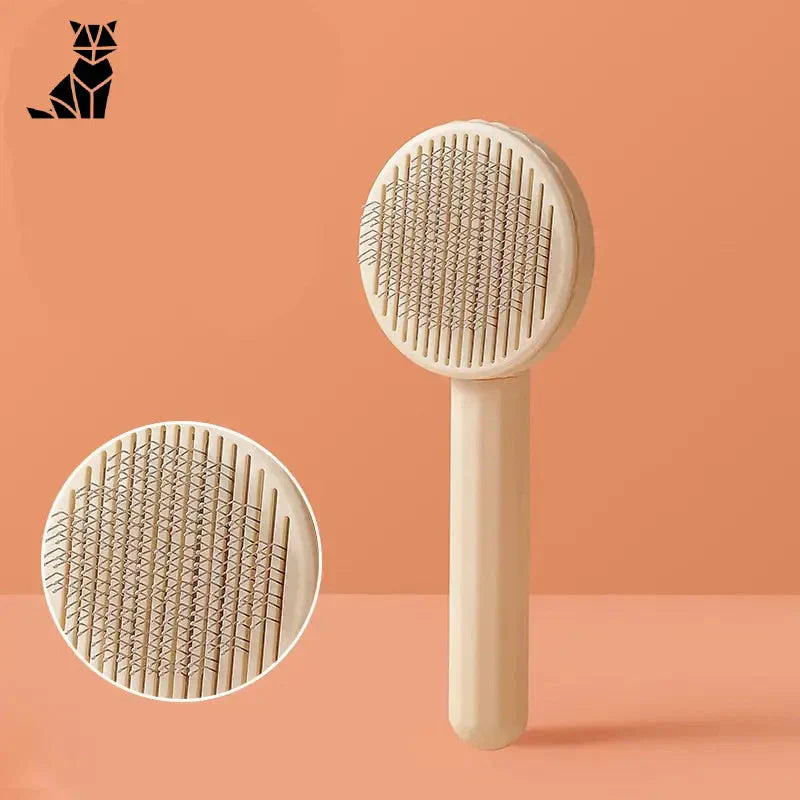 Gros plan sur une brosse à poils morts et un peigne de conception ergonomique sur une surface rose