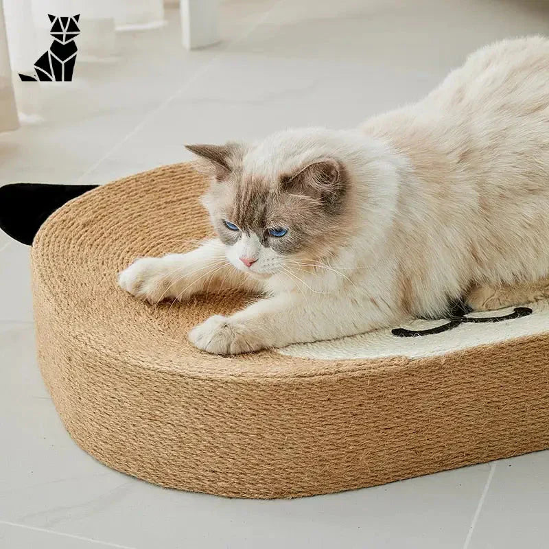 Cat laying on cat bed - Cat Scratching Board, outil essentiel pour votre chat, moyen naturel