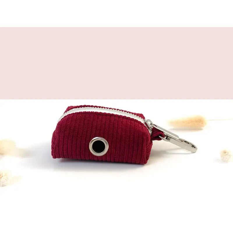 Pochette sac à crotte Velours Bordeaux