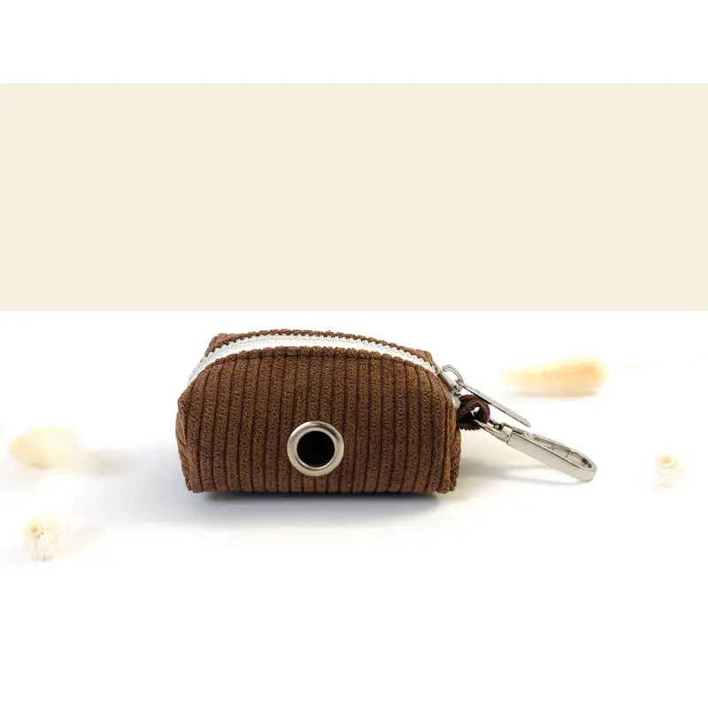 Pochette sac à crotte Velours Côtelé Marron
